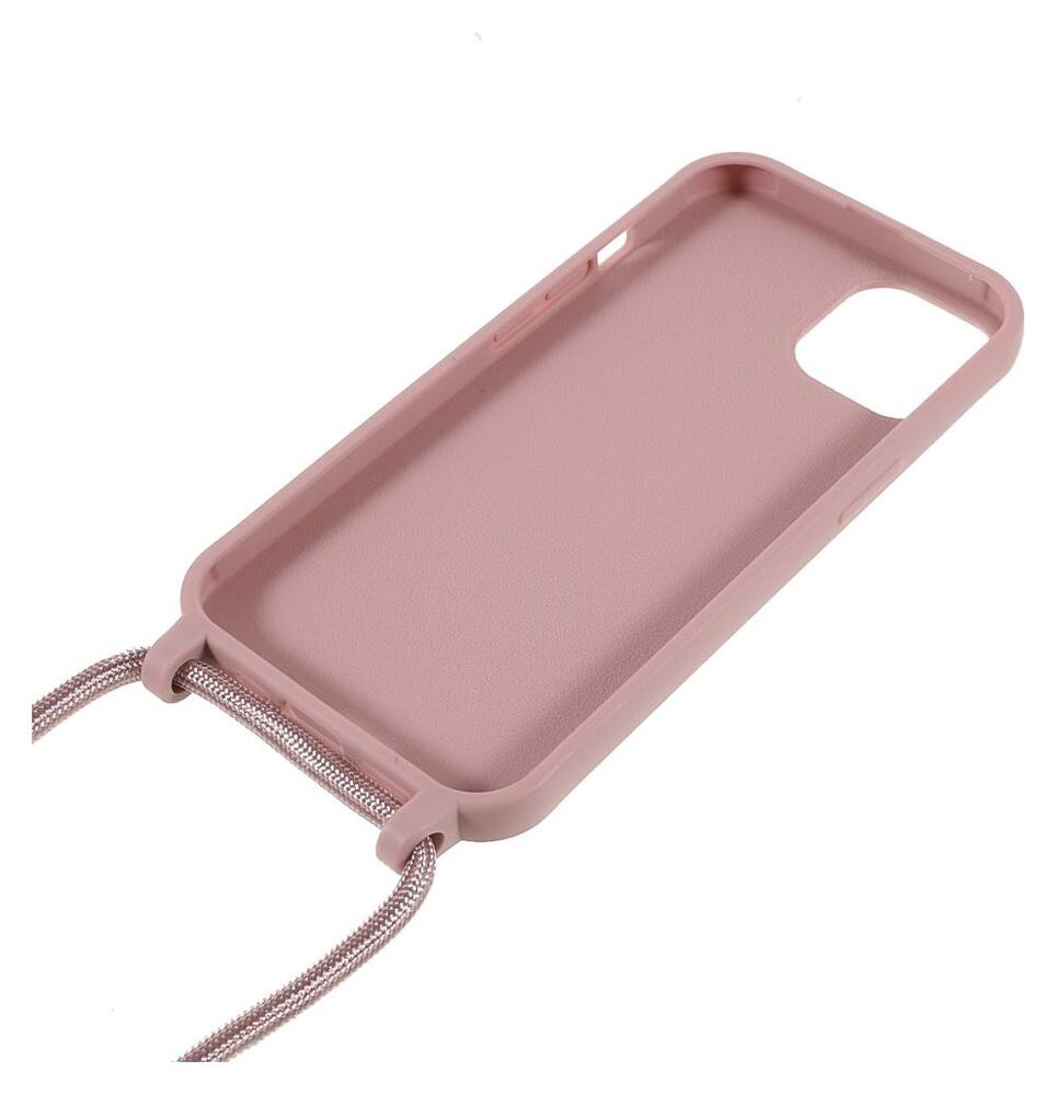 Apple iPhone 13 Hoesje Back Cover Flexibel TPU met Koord Roze afbeelding 5