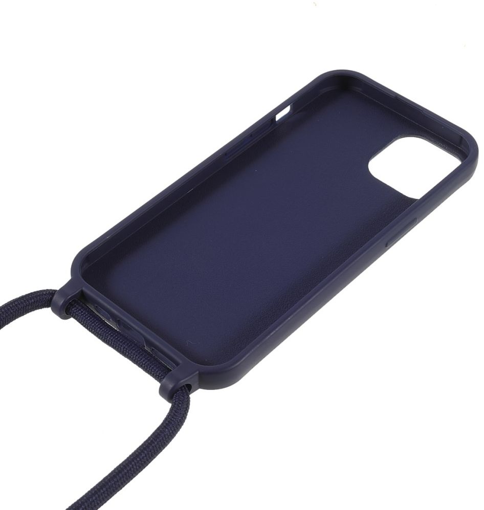 Apple iPhone 13 Hoesje Back Cover Flexibel TPU met Koord Navy afbeelding 5