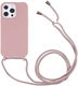 Apple iPhone 13 Pro Hoesje Back Cover met Koord Flexibel TPU Roze afbeelding 1