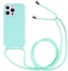 Apple iPhone 13 Pro Hoesje Back Cover met Koord Flexibel Licht blauw afbeelding 1
