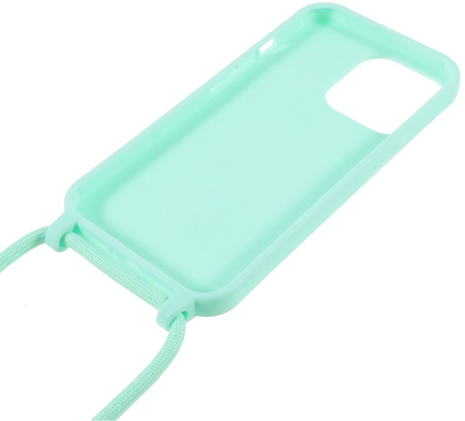 Apple iPhone 13 Pro Hoesje Back Cover met Koord Flexibel Licht blauw afbeelding 5