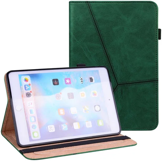 Apple iPad Mini 7 / 6 Hoes Tri-Fold Portemonnee Book Case Groen afbeelding 1