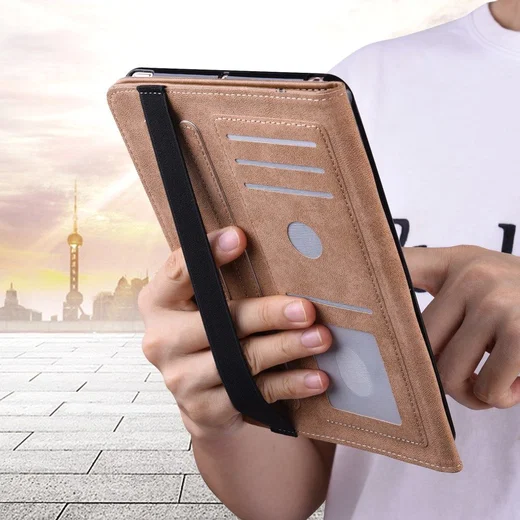 Apple iPad Mini 7 / 6 Hoes Tri-Fold Portemonnee Book Case Groen afbeelding 10