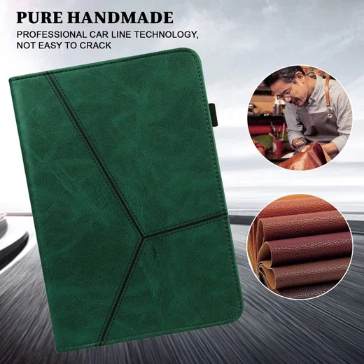 Apple iPad Mini 7 / 6 Hoes Tri-Fold Portemonnee Book Case Groen afbeelding 3