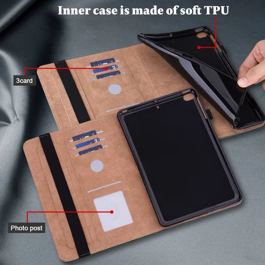 Apple iPad Mini 7 / 6 Hoes Tri-Fold Portemonnee Book Case Groen afbeelding 4