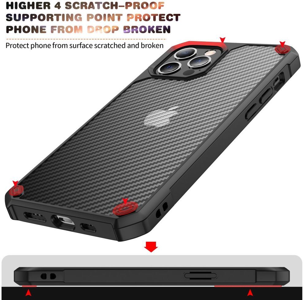 Apple iPhone 13 Hoesje Carbon Back Cover Schokbestendig Blauw afbeelding 7