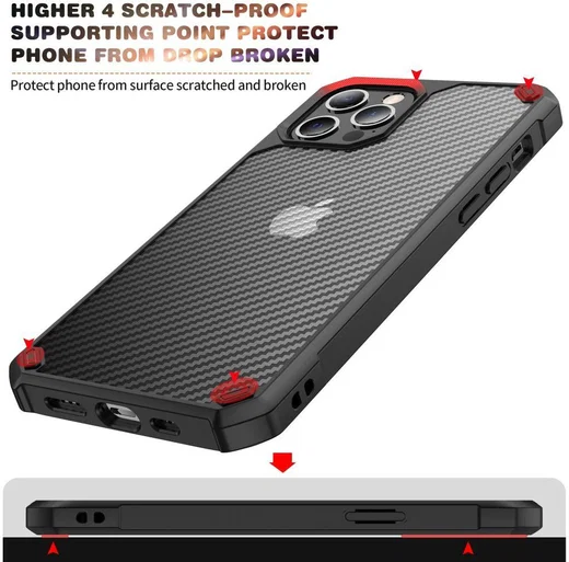Apple iPhone 13 Hoesje Carbon Back Cover Schokbestendig Blauw afbeelding 7