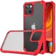 Apple iPhone 13 Hoesje Carbon Back Cover Schokbestendig Rood afbeelding 1
