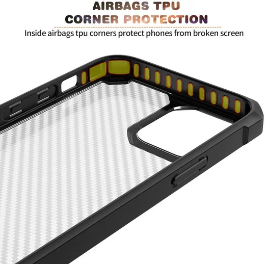 Apple iPhone 13 Hoesje Carbon Back Cover Schokbestendig Rood afbeelding 5