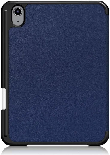 Apple iPad Mini 7 / 6 Hoes Tri-Fold Book Case Kunstleer Donkerblauw afbeelding 10
