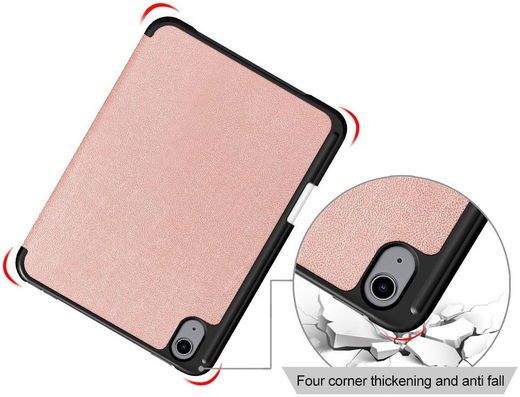 Apple iPad Mini 7 / 6 Hoes Tri-Fold Book Case Kunstleer Roze Goud afbeelding 3