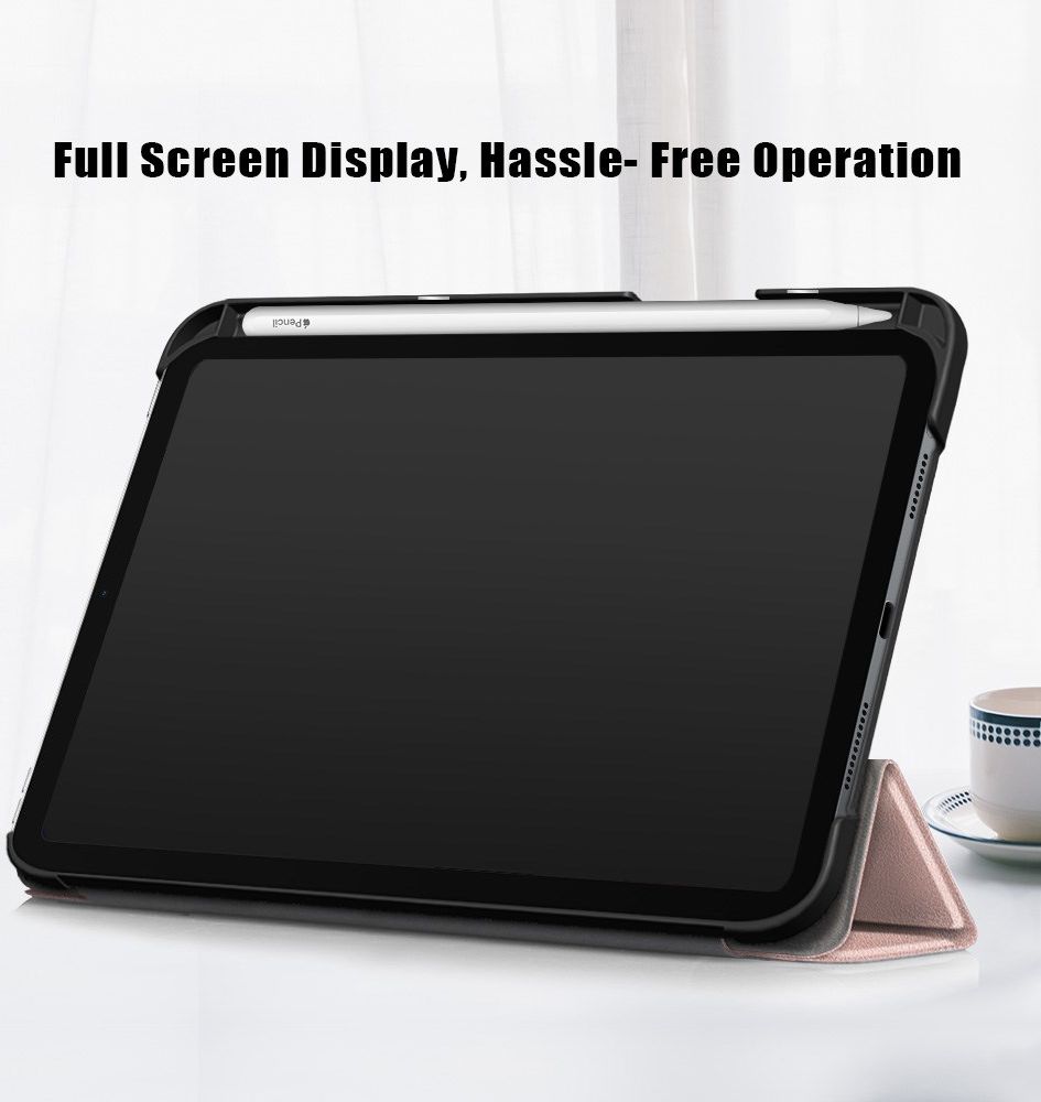 Apple iPad Mini 7 / 6 Hoes Tri-Fold Book Case Kunstleer Roze Goud afbeelding 9