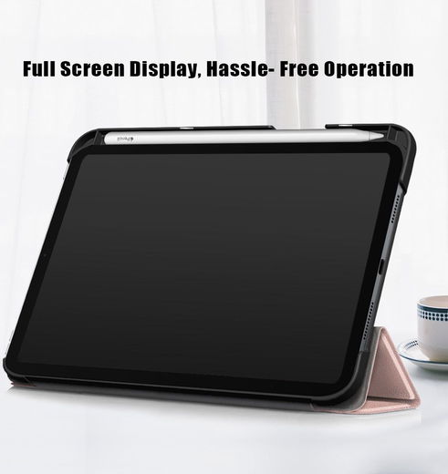 Apple iPad Mini 7 / 6 Hoes Tri-Fold Book Case Kunstleer Roze Goud afbeelding 9