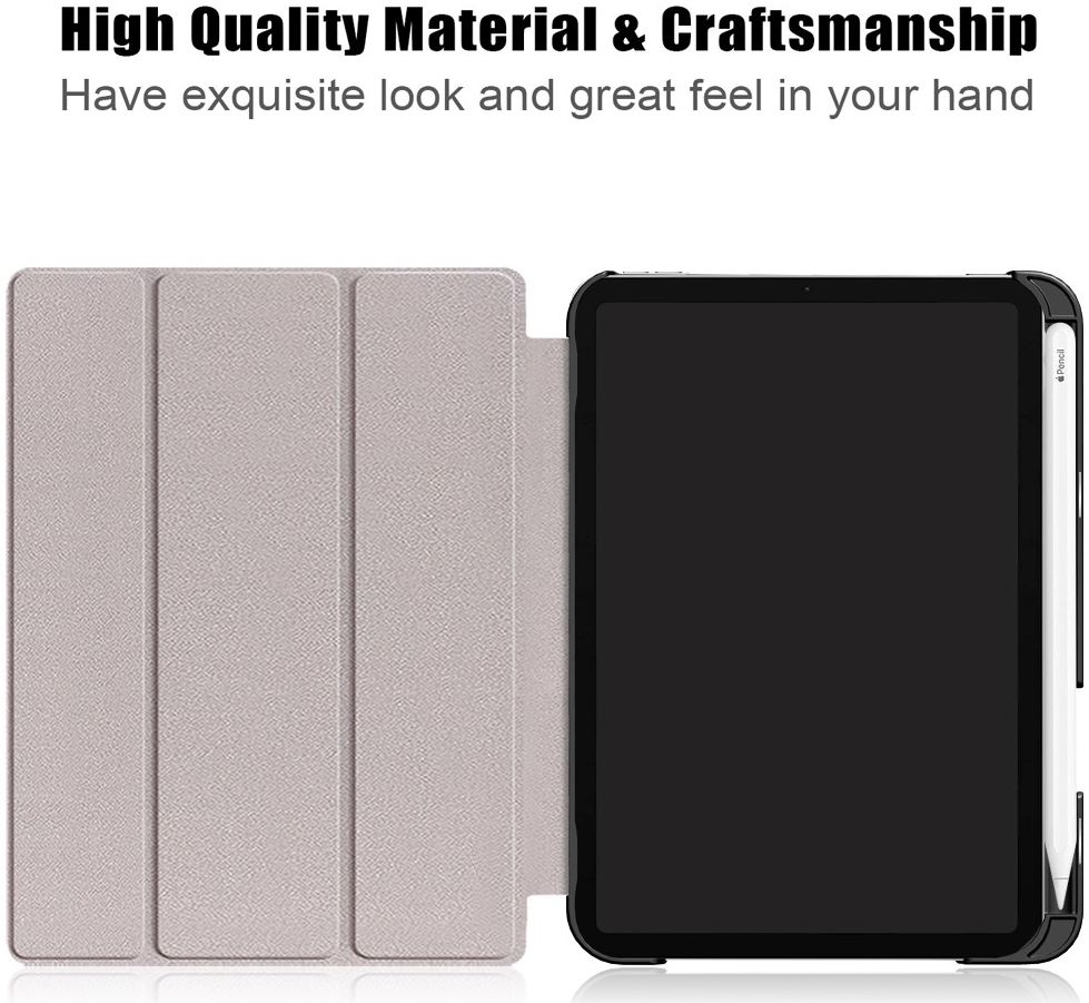 Apple iPad Mini 7 / 6 Hoes Tri-Fold Book Case Kunstleer Roze Goud afbeelding 10