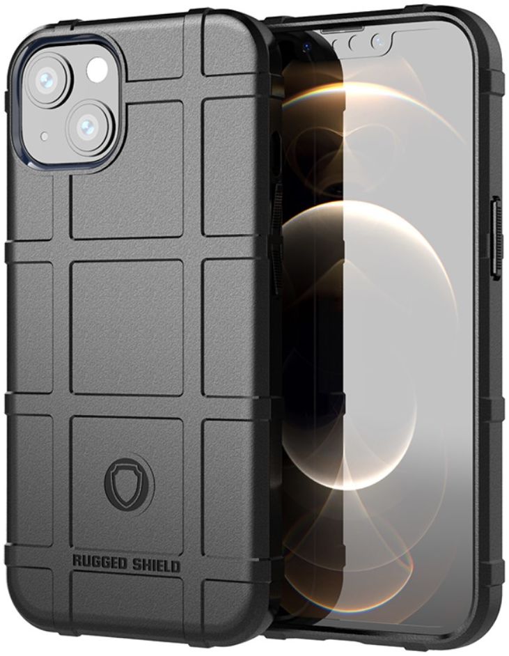 Apple iPhone 13 Hoesje Shock Proof Rugged Shield Zwart afbeelding 1