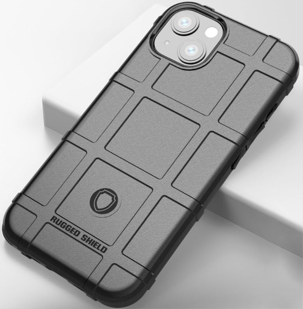Apple iPhone 13 Hoesje Shock Proof Rugged Shield Zwart afbeelding 2