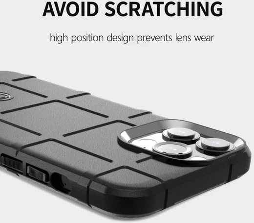 Apple iPhone 13 Pro Max Hoesje Shock Proof Rugged Shield Zwart afbeelding 4