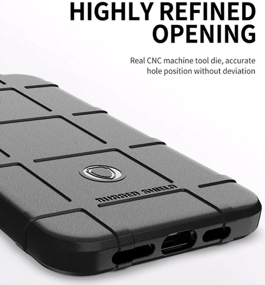 Apple iPhone 13 Pro Max Hoesje Shock Proof Rugged Shield Zwart afbeelding 7