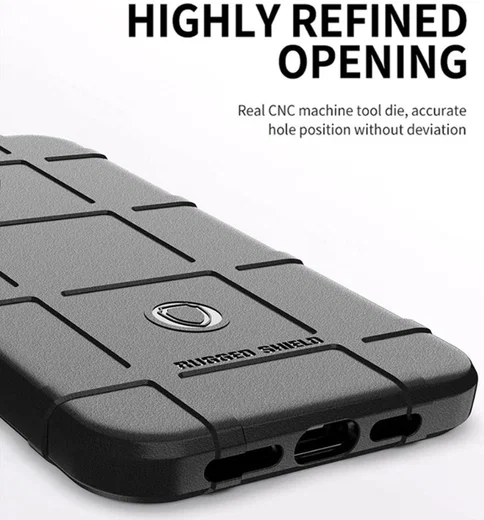 Apple iPhone 13 Pro Max Hoesje Shock Proof Rugged Shield Zwart afbeelding 7