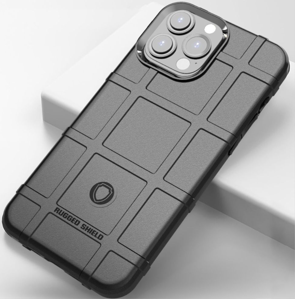 Apple iPhone 13 Pro Max Hoesje Shock Proof Rugged Shield Zwart afbeelding 8