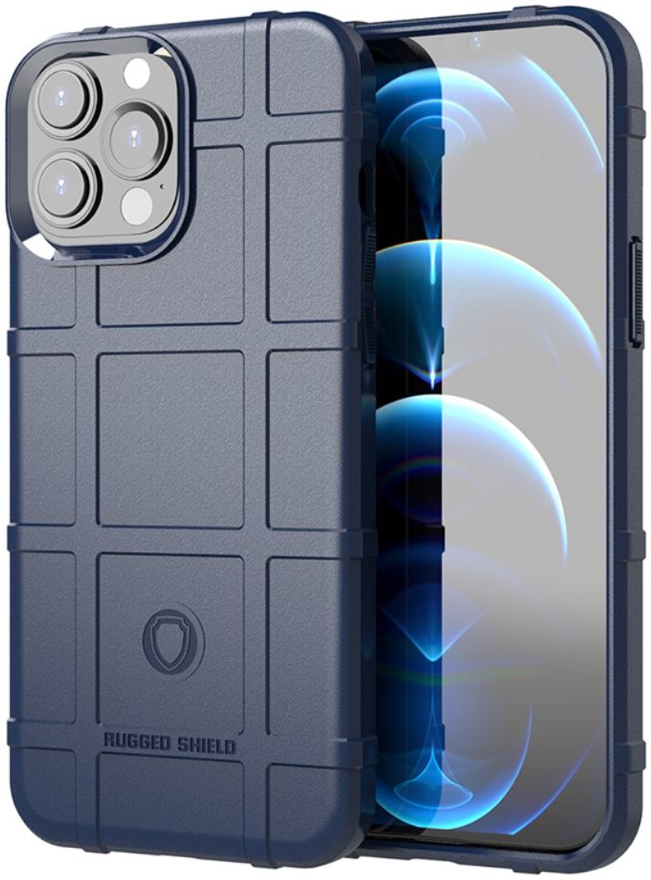 Apple iPhone 13 Pro Max Hoesje Shock Proof Rugged Shield Blauw afbeelding 1