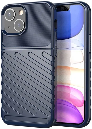 Apple iPhone 13 Mini Hoesje TPU Back Cover Thunder Design Blauw afbeelding 1