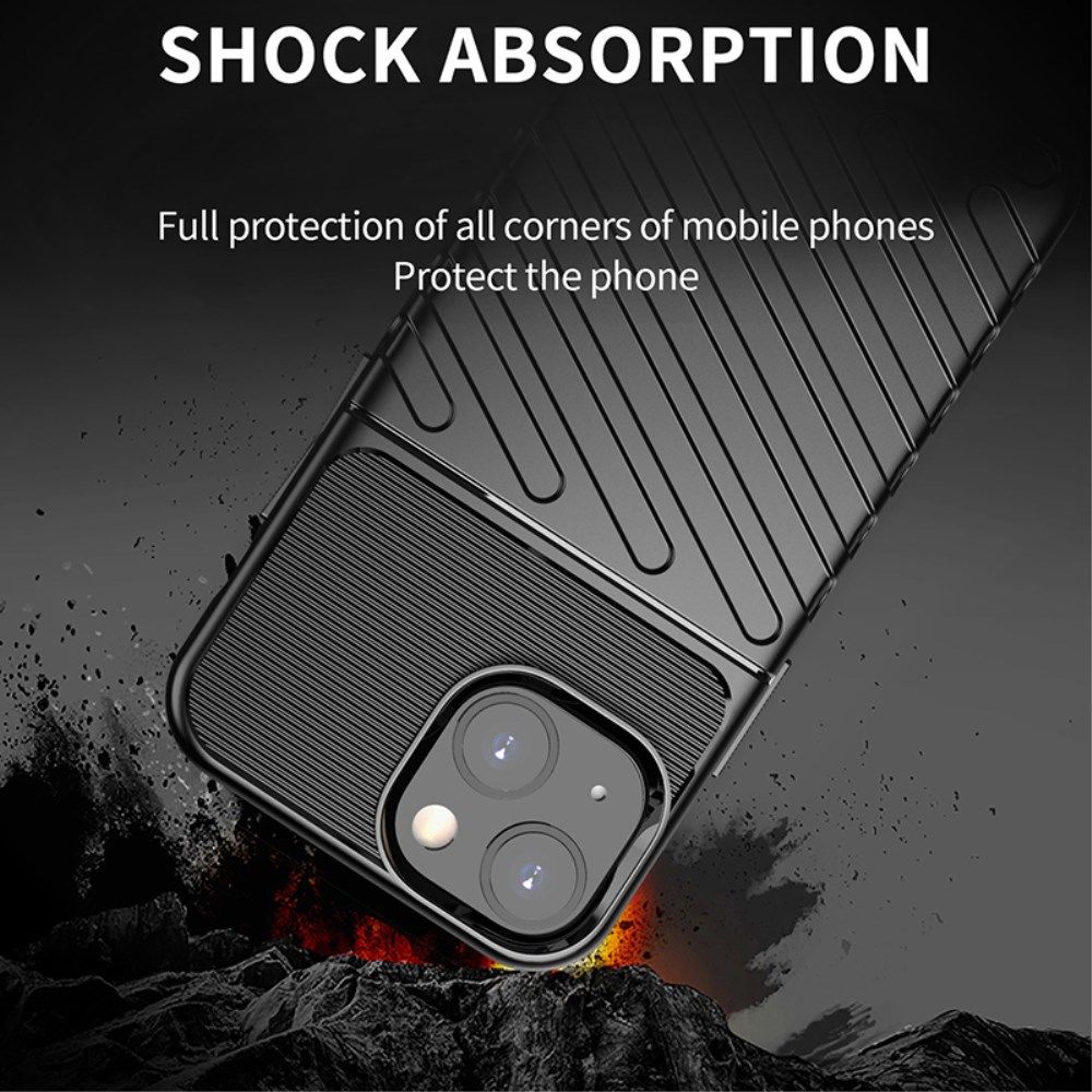 Apple iPhone 13 Mini Hoesje TPU Back Cover Thunder Design Blauw afbeelding 2