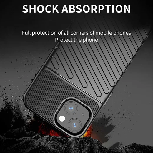 Apple iPhone 13 Hoesje TPU Thunder Design Back Cover Zwart afbeelding 2