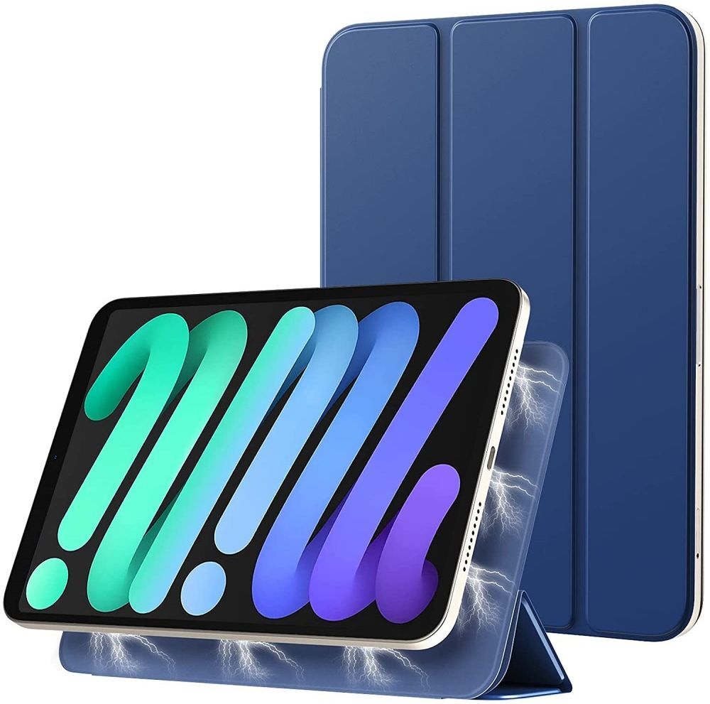 Apple iPad Mini 7/6 Hoesje Magnetische Tri-Fold Book Case Blauw afbeelding 1