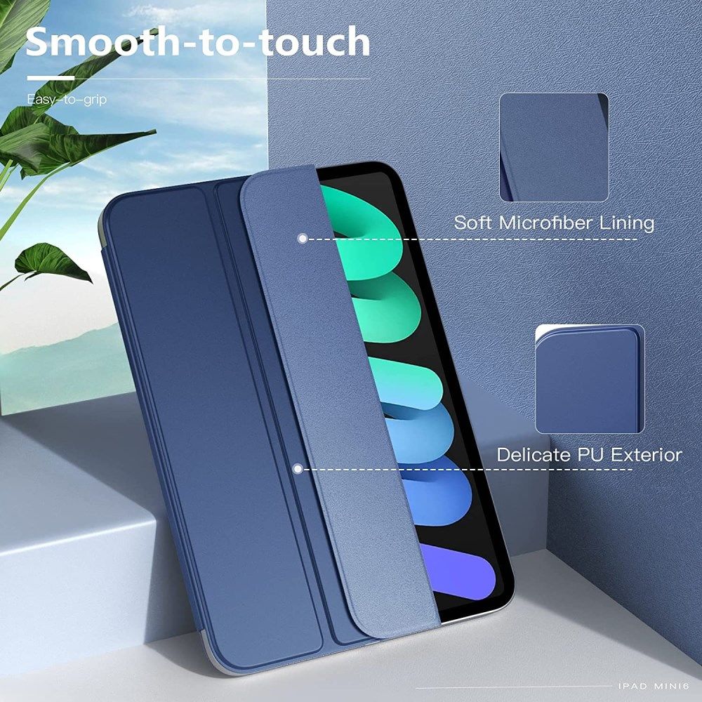 Apple iPad Mini 7/6 Hoesje Magnetische Tri-Fold Book Case Blauw afbeelding 3