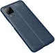 Samsung Galaxy A12 Litchi Hoesje TPU Met Leren Textuur Blauw afbeelding 2