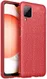 Samsung Galaxy A12 Litchi Hoesje TPU Met Leren Textuur Rood afbeelding 1