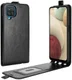 Samsung Galaxy A12 Hoesje Verticale Flip Wallet Case Kunstleer Zwart afbeelding 3
