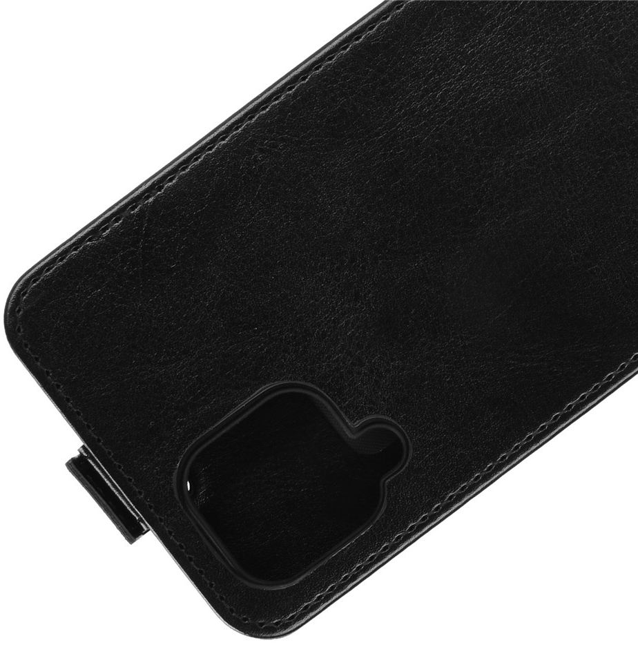Samsung Galaxy A12 Hoesje Verticale Flip Wallet Case Kunstleer Zwart afbeelding 5
