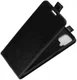 Samsung Galaxy A12 Hoesje Verticale Flip Wallet Case Kunstleer Zwart afbeelding 2