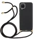 Samsung Galaxy A12 Hoesje Back Cover Flexibel TPU met Koord Zwart afbeelding 1