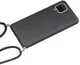 Samsung Galaxy A12 Hoesje Back Cover Flexibel TPU met Koord Zwart afbeelding 2