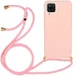 Samsung Galaxy A12 Hoesje Back Cover Flexibel TPU met Koord Roze afbeelding 1