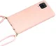 Samsung Galaxy A12 Hoesje Back Cover Flexibel TPU met Koord Roze afbeelding 2