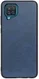 Samsung Galaxy A12 Hoesje Back Cover met Kunstleer Coating Blauw afbeelding 1