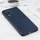 Samsung Galaxy A12 Hoesje Back Cover met Kunstleer Coating Blauw afbeelding 2