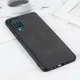 Samsung Galaxy A12 Hoesje Back Cover met Kunstleer Coating Zwart afbeelding 2