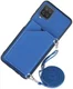 Samsung Galaxy A12 Hoesje Portemonnee Back Cover met Koord Blauw afbeelding 2
