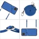 Samsung Galaxy A12 Hoesje Portemonnee Back Cover met Koord Blauw afbeelding 7