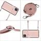 Samsung Galaxy A12 Hoesje Portemonnee Back Cover met Koord Roze Goud afbeelding 7