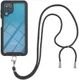 Samsung Galaxy A12 Hoesje met Koord TPU Back Cover Keycord Zwart afbeelding 2