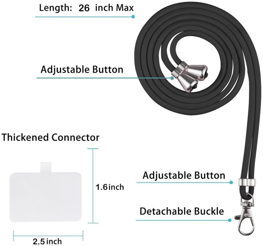 Samsung Galaxy A12 Hoesje met Koord TPU Back Cover Keycord Zwart afbeelding 4