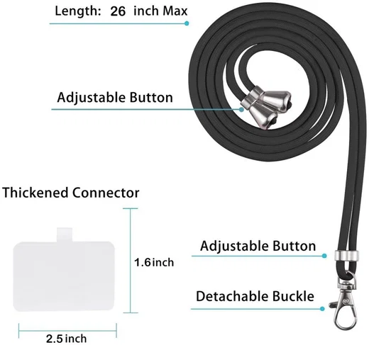 Samsung Galaxy A12 Hoesje met Koord TPU Back Cover Keycord Zwart afbeelding 4