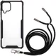 Samsung Galaxy A12 Hoesje met Koord Back Cover Keycord Zwart afbeelding 1