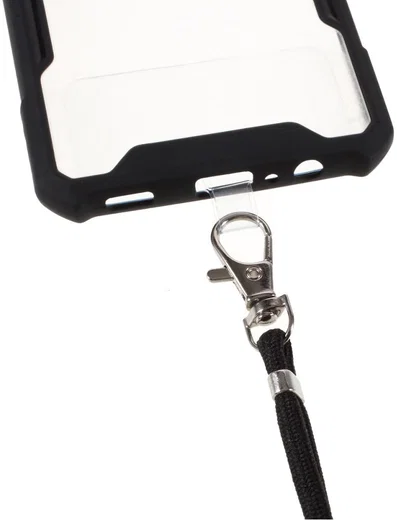 Samsung Galaxy A12 Hoesje met Koord Back Cover Keycord Zwart afbeelding 3